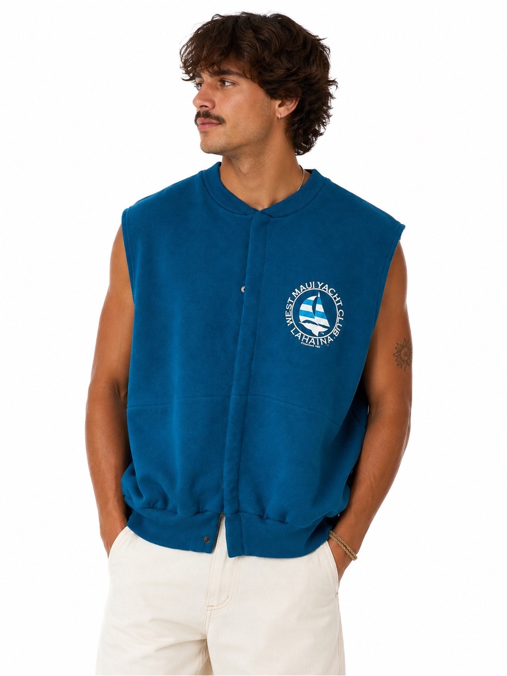 Vintage 80s Crazy Shirts West Maui Yacht Club Lahaina Sweater Vest Large 80s USA